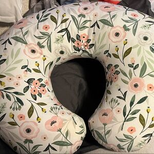 Boppy Floral Nursing Pillow with Pink and Green Accents